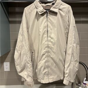 Y2K St John’s Bay Fullzip Khaki Shell Windbreaker Jacket Size l